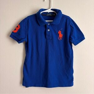 Ralph Lauren Kids Royal Blue Polo Shirt with Orange Logo